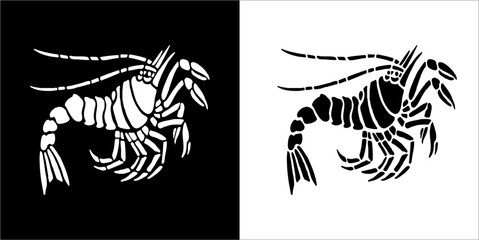 Illustration vector graphics of shrimp icon