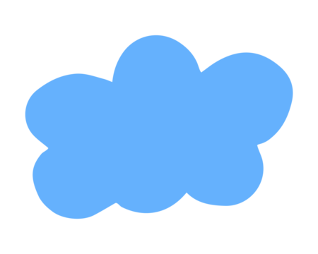 Cloud hand painted with brush. Doodle cloud icon. Png clipart isolated on transparent background