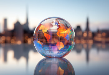 Abstract globe with focus on Europe illustration