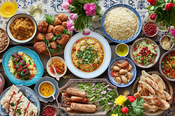 Fototapeta na wymiar Nowruz feast of culinary delights