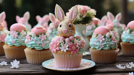 Easter cupcakes, pastel colors