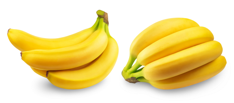 Bananas isolated. A bunch of ripe bananas on a transparent background. Fresh fruits. - Powered by Adobe