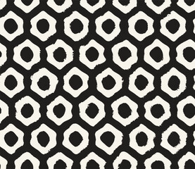 Vector seamless pattern. Repeating geometric elements. Stylish monochrome background design.