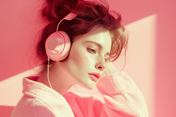 A Woman with headphone