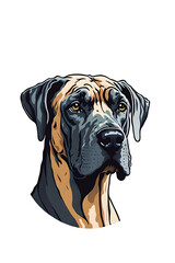 Great dane dog, portrait of cute purebred great dane dog, Generative AI