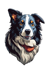 Border collie dog, portrait of cute purebred Border collie dog, Generative AI