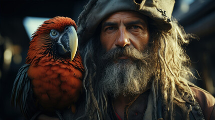 Adventures of the Pirates and his pet parrot