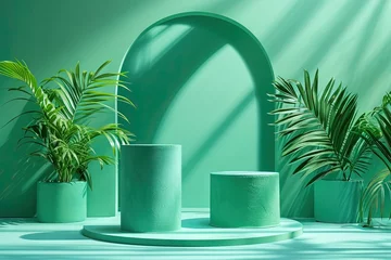 Plexiglas foto achterwand Minimalist luxury abstract green colorful gradients. Great as a mobile wallpaper, background. © Merilno