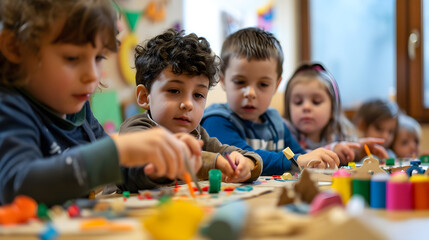 Children Engaged in Playful Learning at School