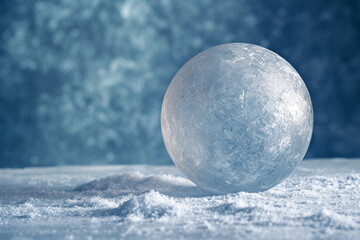 A surreal depiction of mercury in its rare solid state at extreme cold.