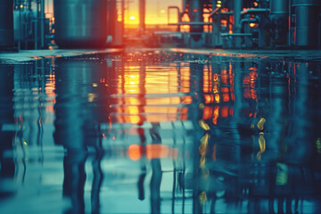 Fototapeta premium The application of mercury in modern industry, illustrated abstractly.