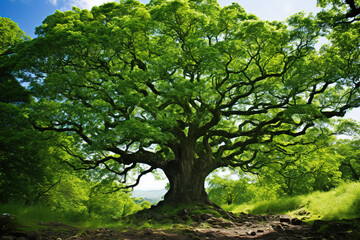 Fototapeta premium old tree in the park. Generative Ai