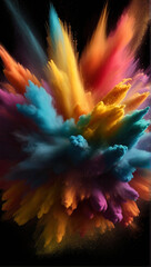 Obraz premium organic lines abstract wallpaper background design Sky Clouds Mobile Wallpaper Layout Purple and yellow soap bubbles in paint create abstract design suitable for a colorful background generative ai