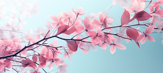 Serene and tranquil spring nature background with vibrant pastel colors in full bloom