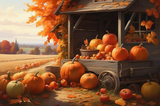 A Trolly Full Of Pumpkin 