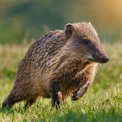 Naklejka premium Dangerous animal in natural grassland habitat. Wildlife scene&nbsp;
