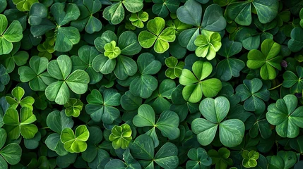 Fotobehang Happy St.Patriks day. Composition with clover leaves   © Ilya