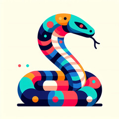 Fototapeta premium Low polygon geometric pattern snake on isolated background, origami. Snake illustration perfect for t shirt, wallpaper, wall decoration, cover, social media.