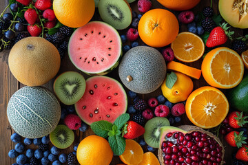 Cornucopia of Vibrant Fruits A Medley of Freshness