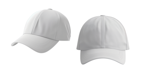 mockup casquette blanche, deux angles de vues - fond transparent