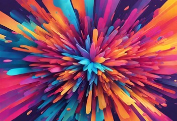 Vibrant Abstract Art with Fluid Colorful Waves and splash
