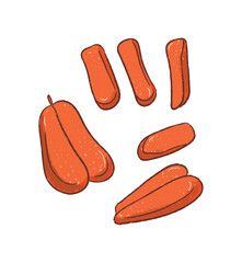 Whole and sliced dried grey mullet fish eggs