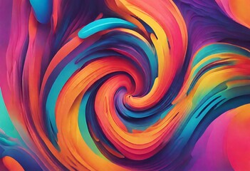 Vibrant Abstract Art with Fluid Colorful Waves and splash