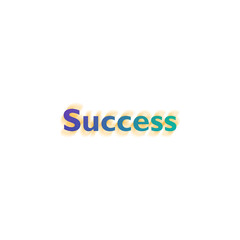 An abstract transparent cut out text success type graphic design element.