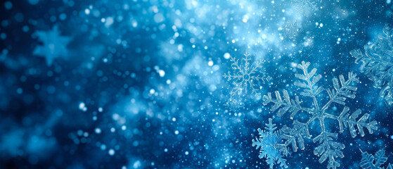 Fototapeta premium Crystal frozen particles. Ice snowflakes texture background.wintertime mockup. Generative ai.
