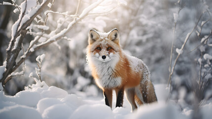 A Fox Standing Majestically in the Snow