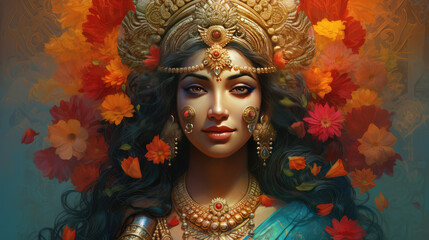 Goddess Lakshmi in creative concept