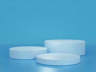 white pills on blue background