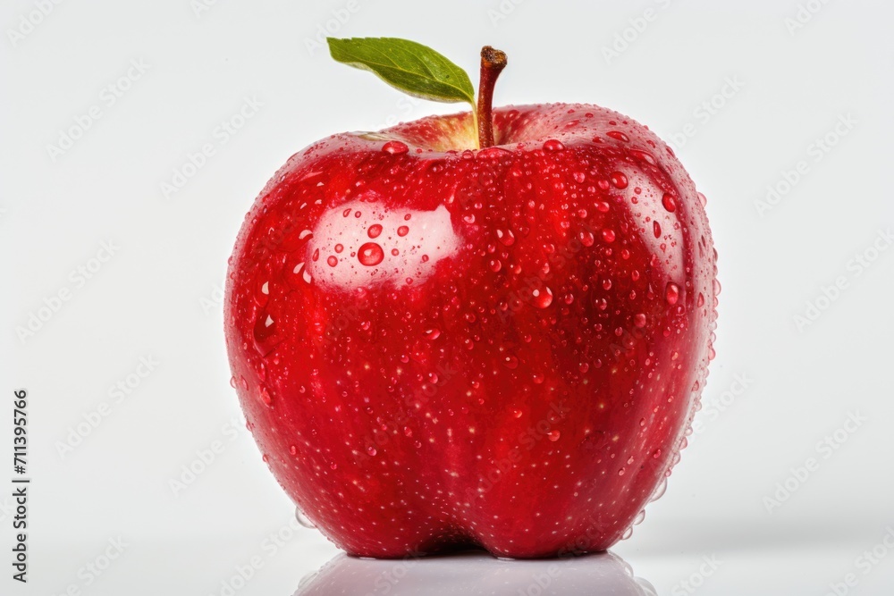 Wall mural whole fruit of a red apple on an isolated white background