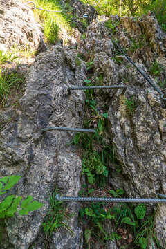Zbojnicky chodnik hiking trail in Mala Fatra mountains in Slovakia