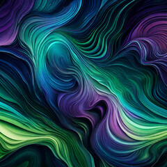 Obraz premium Inspired by the Northern Lights, this background features a mesmerizing fusion of greens, blues, and purples, evoking the magical beauty of an aurora borealis.