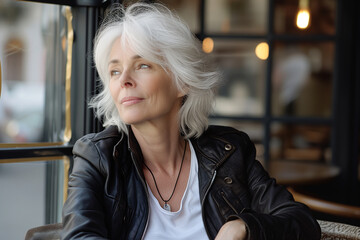 portrait of a radiant woman in her 60s