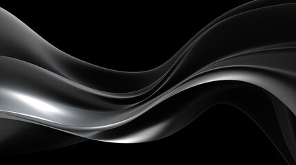 Obraz premium Néon effet flou, vague en mouvement, noir et gris sur fond noir. Pour conception et création graphique, bannière.