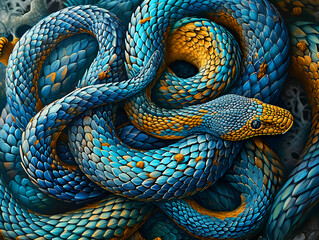 Fototapeta premium Vibrant Serpent Chinese Zodiac Splendor
