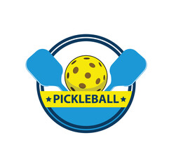 PICKLEBALL LOGO COLOR BLUE YELLOW ILLUSTRATION 4