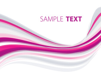 Pink wave on white abstract background. Vector