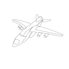 Fototapeta na wymiar airplane sketch on white background vector