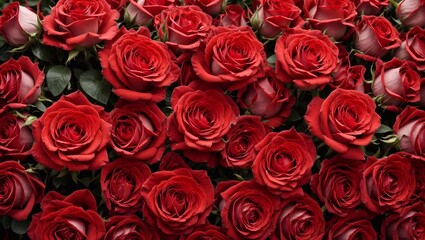 bouquet of red roses, close up view, valentine day, romantic background, weeding flowers background.