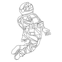 geometric astronaut drawing doodle illustration