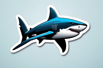 shark sticker isolated background