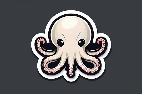 Adorable Kawaii Octopus Character used for sticker