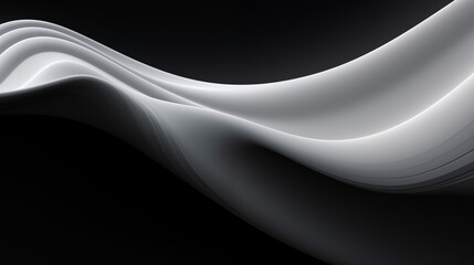 Néon effet flou, vague en mouvement, noir et blanc sur fond noir. Pour conception et création graphique, bannière.