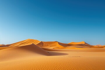 Fototapeta na wymiar Tranquil desert under the clear sky