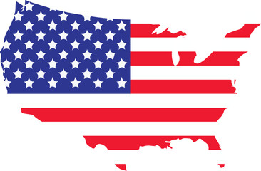 The United States flag is shaped according to the regional map