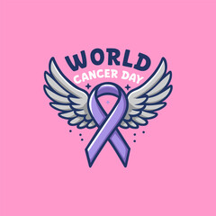 Vector illustration retro vintage hand drawn for world cancer day 6