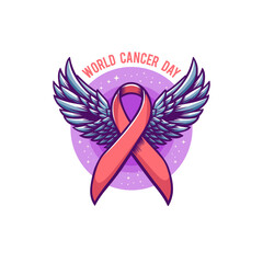 Vector illustration retro vintage hand drawn for world cancer day 7